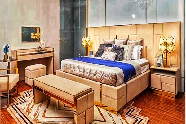Golden Strip Bedroom Set