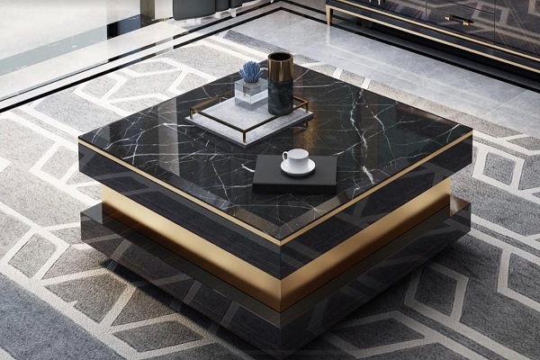 Black Marble Top Center Table 1