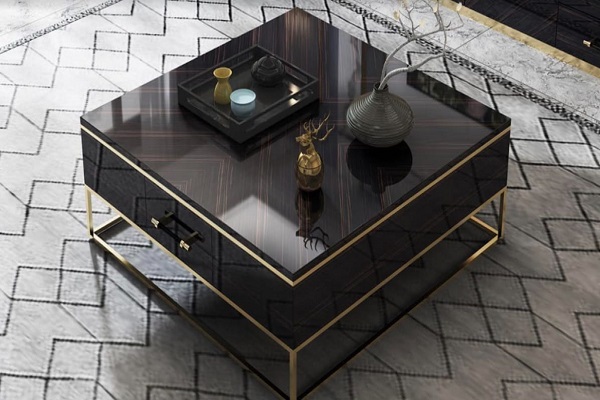 Black Marble Top Center Table 2